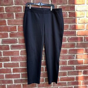 Eileen Fisher $198 ponte Stretch Tencel Black Ankle Pant XL NEW